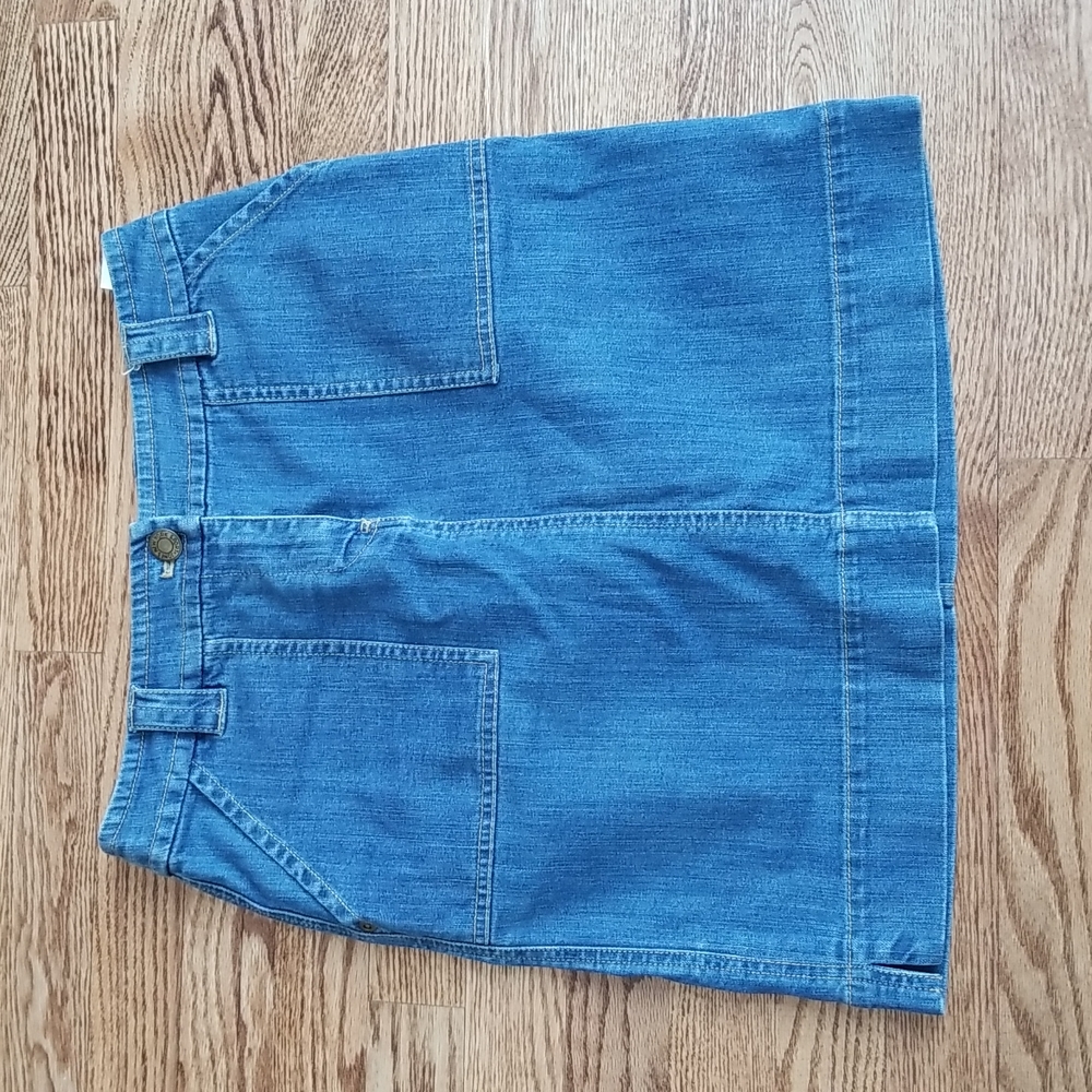 (6P) Jones New York Sport Petite Cotton Blend Jean Skirt Casual Denim Classic